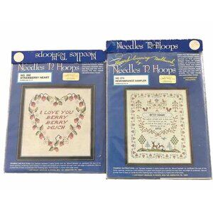 Needles N Hoops 2 Pack Cross Stitch Strawberry Heart No. 282 274 Crafting